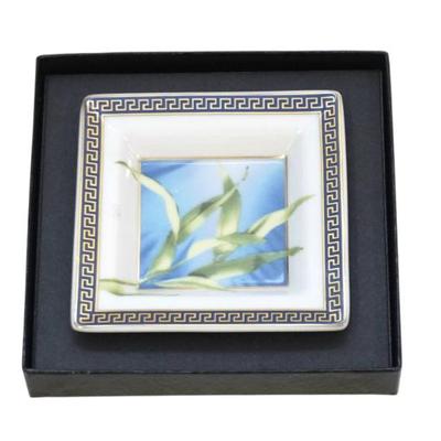 Sale Photo Thumbnail #225: Versace Rosenthal Trinket Dish in the Pattern "Jungle", measures 3" x 3" and weighs 4.1 oz. Comes in original box.