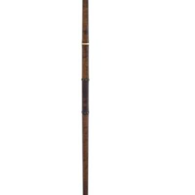Sale Photo Thumbnail #175: Antique English Processional Staff of a burl wood with Gilt Wood Carved Flame Finial. 2"x2"x68.