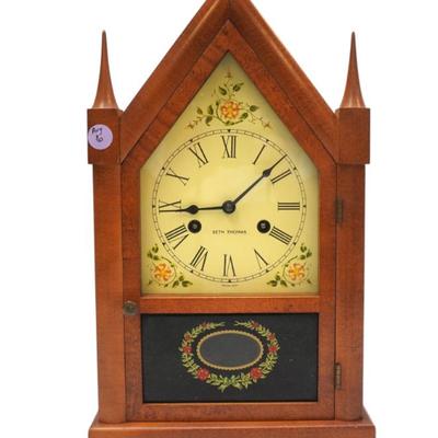Sale Photo Thumbnail #85: Vintage Seth Thomas Wood Mantle Clock. With pendulum and key. 