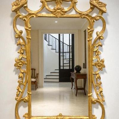 Sale Photo Thumbnail #2: Vintage Stunning Giltwood Rococo Mirror. 23"x43"x2 1/2". 