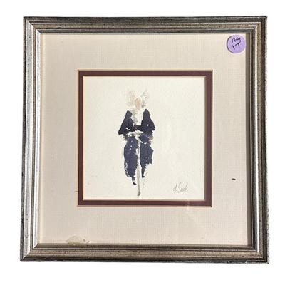 Sale Photo Thumbnail #94: Original Jean Lay Sauls Watercolor, professionally framed and matted. As a young woman, she studied art at Grinnell College in Grinnell, Iowa and in later years her impressionistic-style oil paintings and watercolors were well known throughout the southea