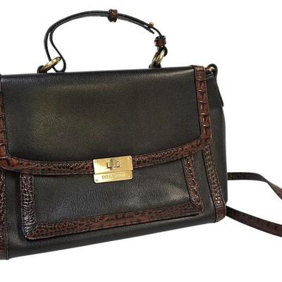 Sale Photo Thumbnail #255: Vintage Leather Brahmin Purse. Measures 13" x 13" x 4.5", 