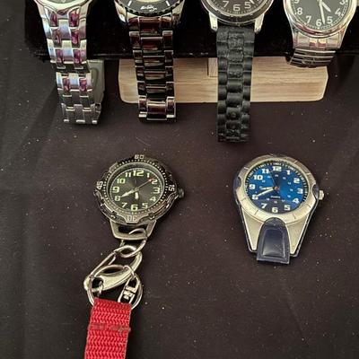 Lot 441: Lot of 6 Men’s Wristwatches & Keychain Watches – Armitron, Quartz & More