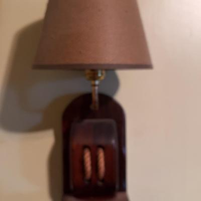 Lot 224: Vintage Nautical/Rustic Wall Mounted Lamp