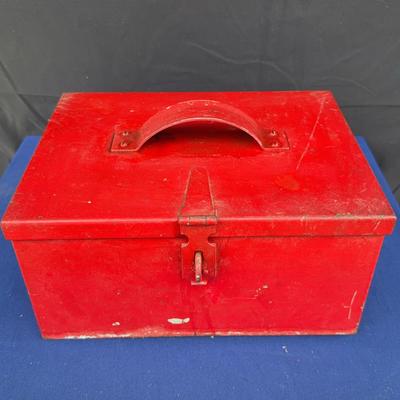 Lot 502: Red Metal Box