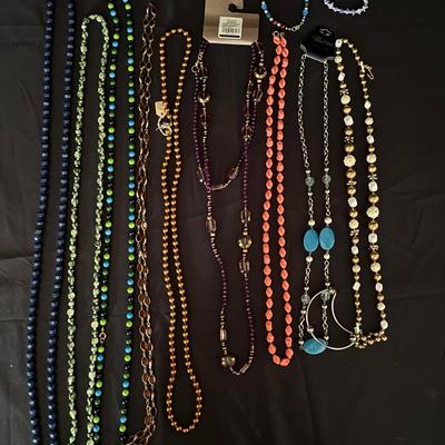Lot 452: Lot of 9 Fashion Necklaces with 2 Beaded Bracelets
