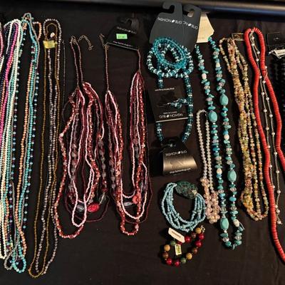 Lot 245: Small Beaded Necklace And Bracelet Collection 