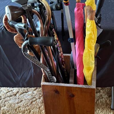 Lot 407: Mystery Lot Of Canes And Umbrellas 