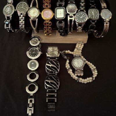 Lot 443: Lot of 13 Women’s Fashion Wristwatches – Bracelet, Beaded & Quartz Styles