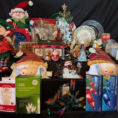 Lot 142:  Metal Decor, Lights, Mini Lanterns, Xmas Crossstitch,&More