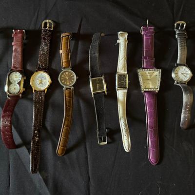 Lot 436: Vintage & Modern Mixed Wristwatch Lot – 9 Assorted Men’s & Women’s Watches