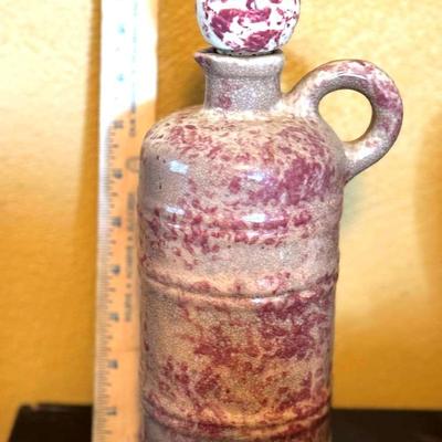 Lot 100:  Vintage Mohawk Glazed Jug With Stopper, Banks, Wallets, Vases, etc 