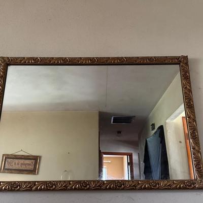 Lot 214:  Wall Mirror With Goldtone Finish 36” X 24” 