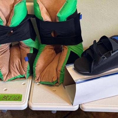 Lot 163: Shower Bench, Post-Op Shoe (New), Foot/Heel Protectors