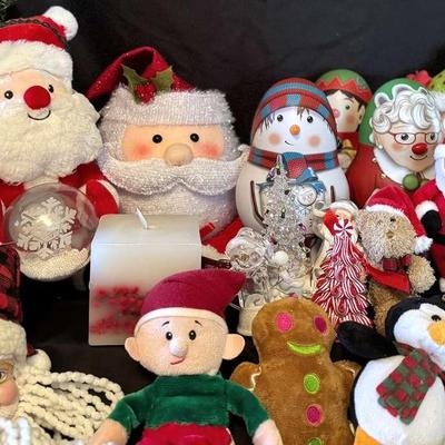 Lot 134:  Nice 2’Tree Plug In, Santa Tree Topper, Three Tins, Candle, &More