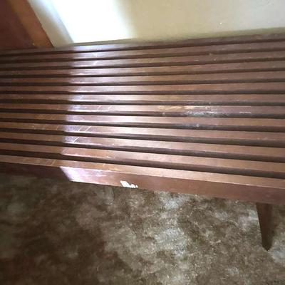 Lot 106:  “Mid-Century Modern Slat Wood Bench / Coffee Table”
