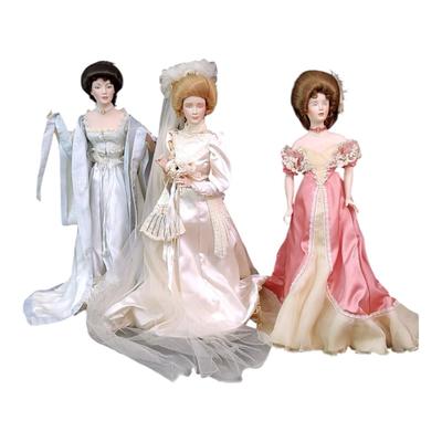 Three Elegant Gibson Girl Decorative Dolls