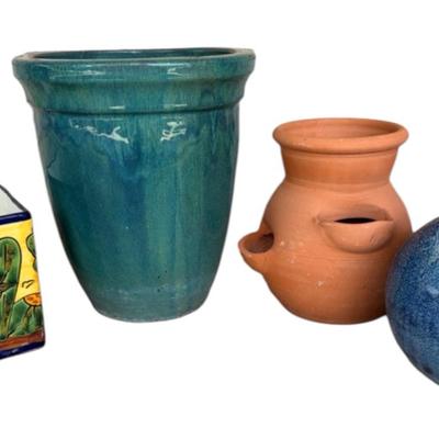 Collection of outdoor ceramic pots 