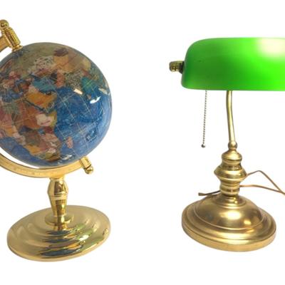 Banker’s Lamp & Globe (new)