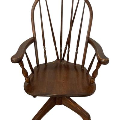 Vintage Wooden Rolling Desk Chair