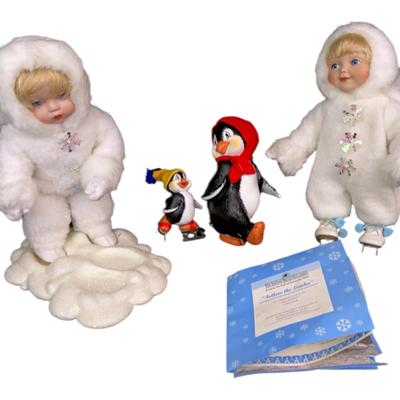 Ashton Drake Follow The Leader And Beyond The Mistletoe Porcelain Snow Babies Collection