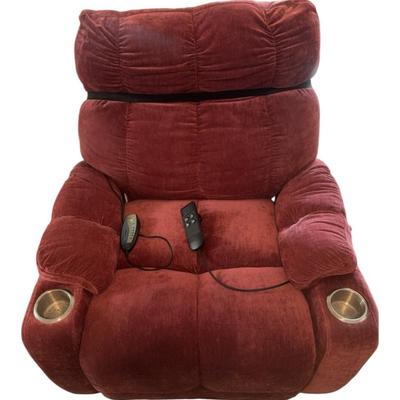 Burgundy Lift, Recline Motorized Chair Lot Two *missing Cord For Massage Function