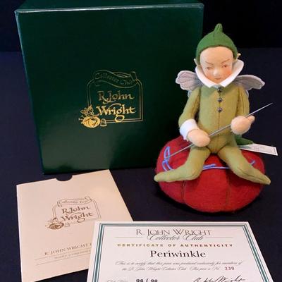 R. John Wright Periwinkle Pin Cushion ‘98/‘99 No. 230 With Certificate Of Authenticity 