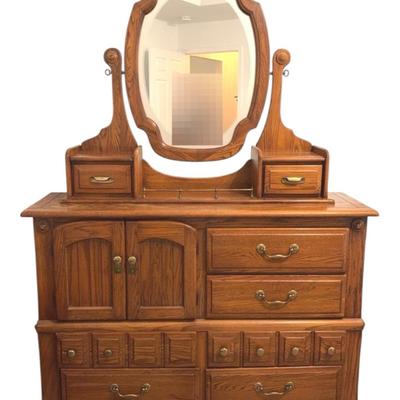 Two Piece Rock City Furniture Mfg Co Dresser And Mirror Hutch
