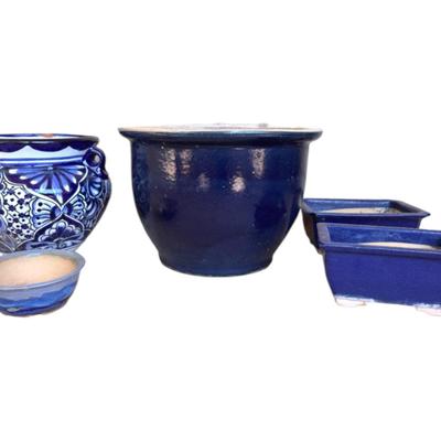 Beautiful Blues outdoor pottery 