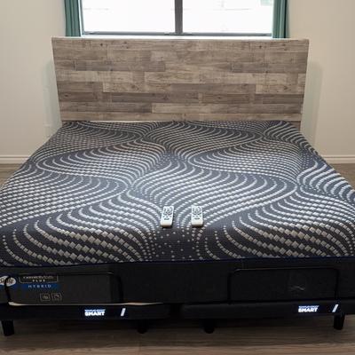 King Size Ashley Furniture Headboard With Attached Tempur Ergo Smart Base (Mattress Not Included)