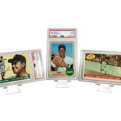 90) Three PSA Graded 1955, 1959, 1968, Baseball Cards