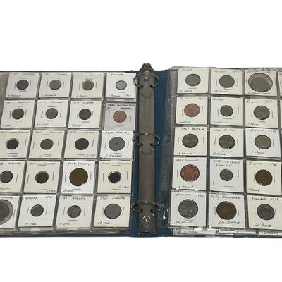 36) 3 Ring Binder, 6 Pages Of Foreign Coins 
