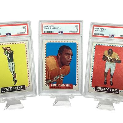 106) Three 1964 PSA Graded Topps Football Cards