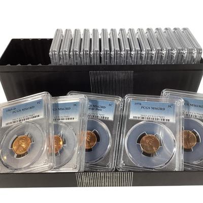 43) 20 PCGS Graded Lincoln Cents