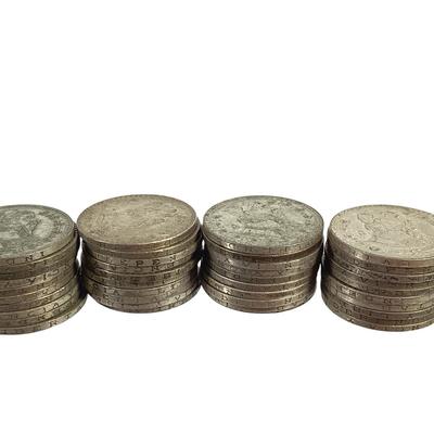 87) Forty Old Mexico Silver One Peso Coins