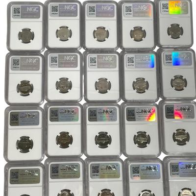 25) Twenty Graded NGC Jefferson Nickles