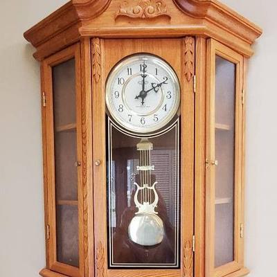 Solid Oak Curio Wall Clock