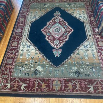 Navy And Wine Colored Rug