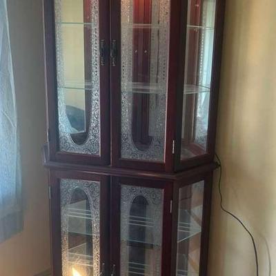 Elegant Lighted Curio Cabinet 