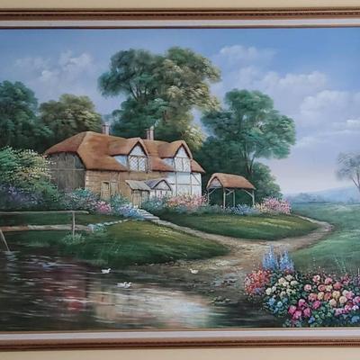 Large Oil On Canvas Signed Marten