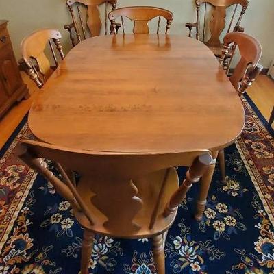 Dining Table with (6) Haywood Wakefield Chairs 