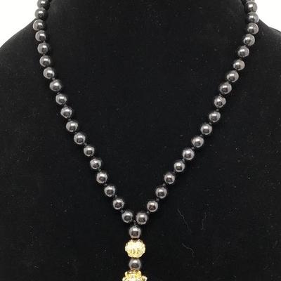Foo Dog Gold Tone Necklace 18"