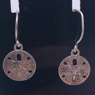 Sterling Silver Sand Dollar Dangle Earrings