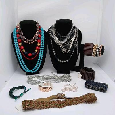 Mall Brand Jewelry Lot Includes Necklace Belt Bracelet