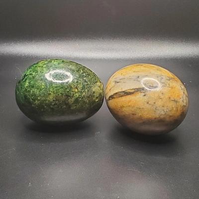 Alabaster Granite Italy Eggs Brown Green Vintage
