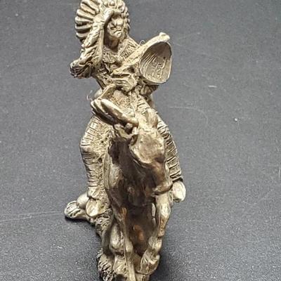 Native American Chief Figure Hudson Pewter 5531