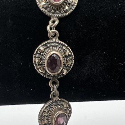 Sterling Purple Stone Bracelet