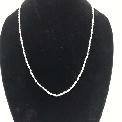 14K Gold and Potato Pearl Single Strand Necklace 24"