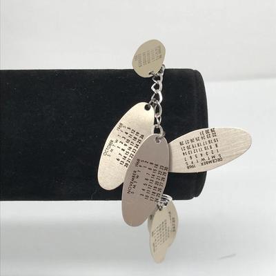 1968 Silver Tone Calendar Charm Bracelet