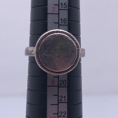 Sterling Silver Mexico Round Signet Ring Size 8